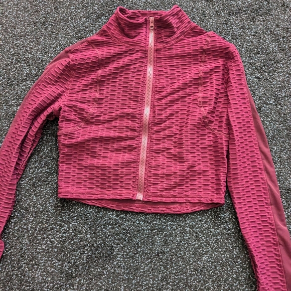 Brand new Bra + leggings Burgundy and fancy fit jacket workout set Women size M - Picture 3 of 15